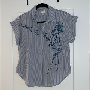 a new day Striped Button Down Shirt